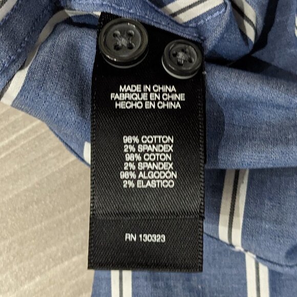 Kenneth Cole Reaction Blue Striped Oxford Shirt - Picture 3 of 3